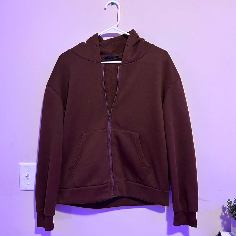 Brown Zipper Hoodie